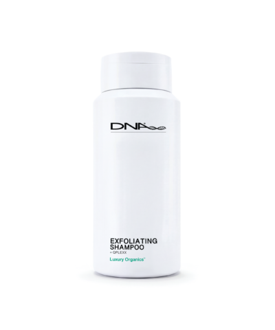 DNA Organics Exfoliating Shampoo luxury organic shampoo bottle on white background