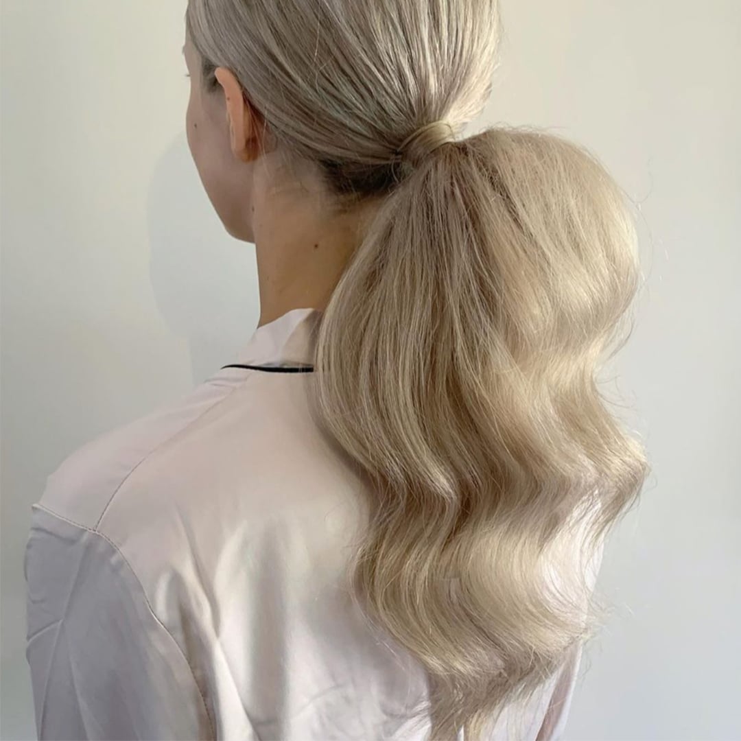 Image of a textured ponytail hairstyle.