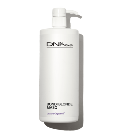 DNA Organics Bondi Blonde Masq – the ultimate deep conditioning treatment to enhance your blonde hair. Neutralize unwanted brassiness while restoring softness, shine, and vibrant blonde tones.