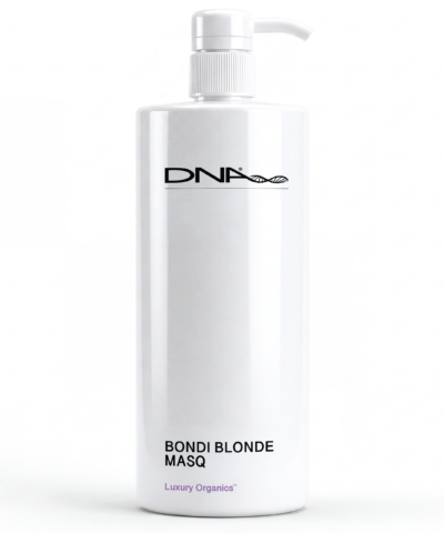 DNA Organics Bondi Blonde Masq – the ultimate deep conditioning treatment to enhance your blonde hair. Neutralize unwanted brassiness while restoring softness, shine, and vibrant blonde tones.