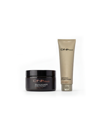 DNA Organics Silk Finish Duo with QPLEXX and Antifrizz Hydro Creme for smooth controlled hair